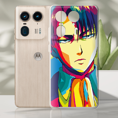 Чехол BoxFace Motorola Edge 50 Ultra Attack on titan Levi Anime Pop