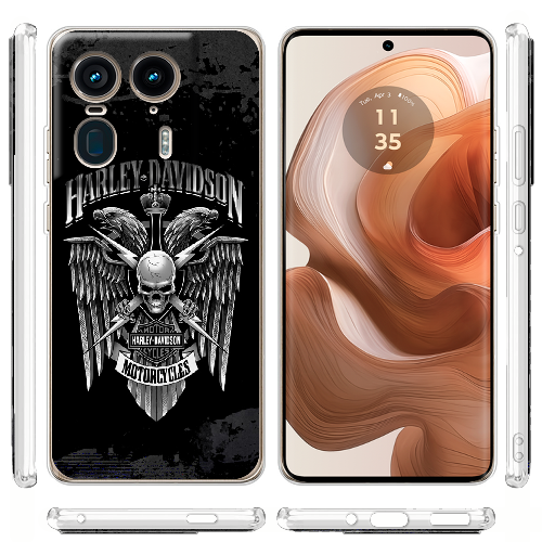 Чехол BoxFace Motorola Edge 50 Ultra Harley Davidson skull and eagles