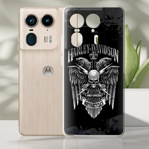 Чехол BoxFace Motorola Edge 50 Ultra Harley Davidson skull and eagles