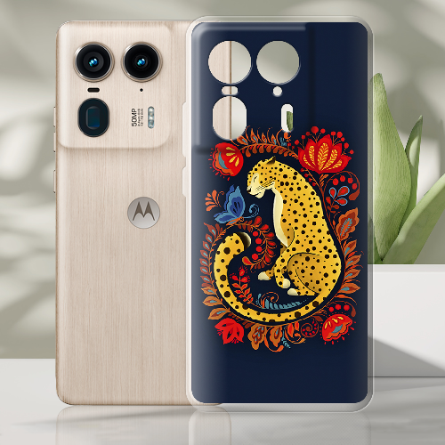 Чехол BoxFace Motorola Edge 50 Ultra Petrykivka Leopard