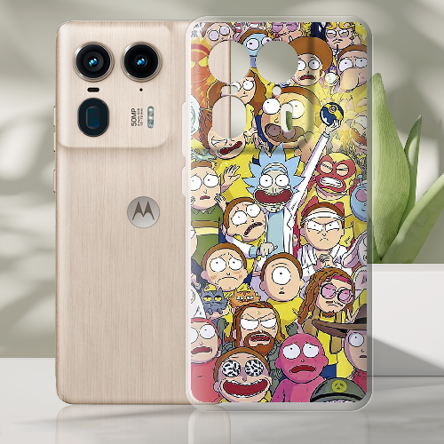 Чехол BoxFace Motorola Edge 50 Ultra Rick and Morty все герои