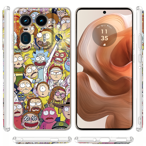 Чехол BoxFace Motorola Edge 50 Ultra Rick and Morty все герои