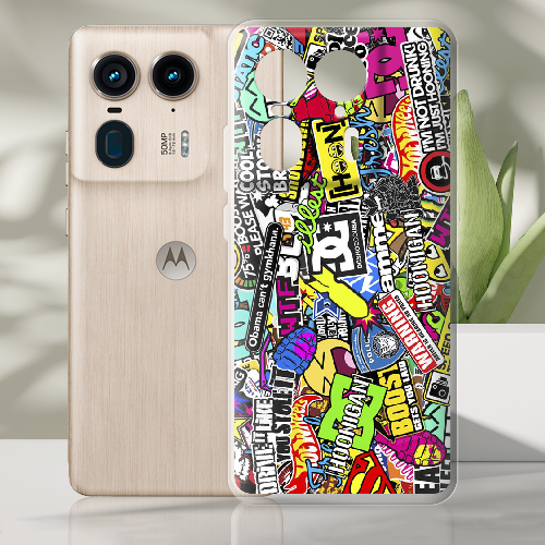 Чехол BoxFace Motorola Edge 50 Ultra Multicolored Inscriptions