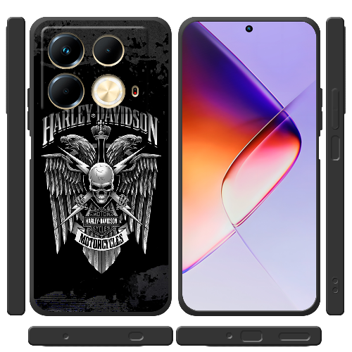 Чехол BoxFace Infinix Note 40 4G Harley Davidson skull and eagles