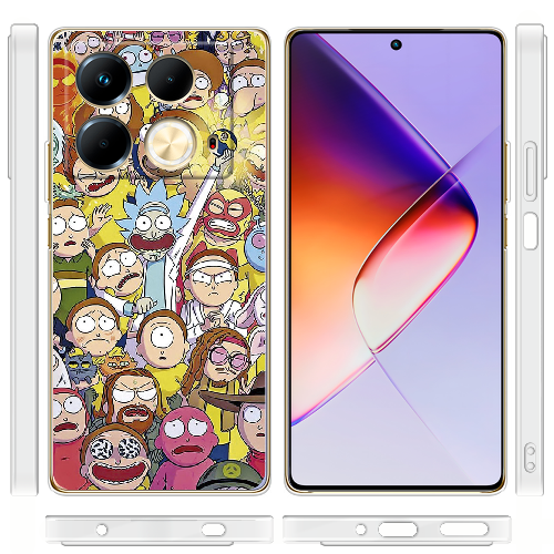 Чехол BoxFace Infinix Note 40 4G Rick and Morty все герои