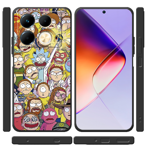 Чехол BoxFace Infinix Note 40 4G Rick and Morty все герои