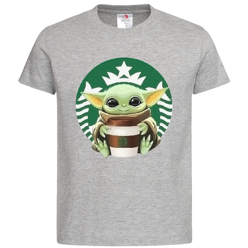 Футболка мужская baby yoda starbucks