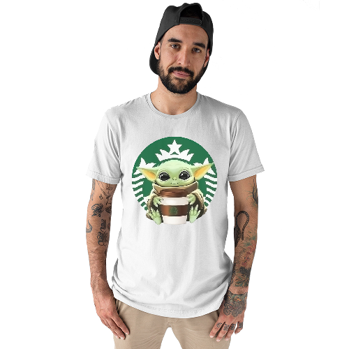 Футболка мужская baby yoda starbucks