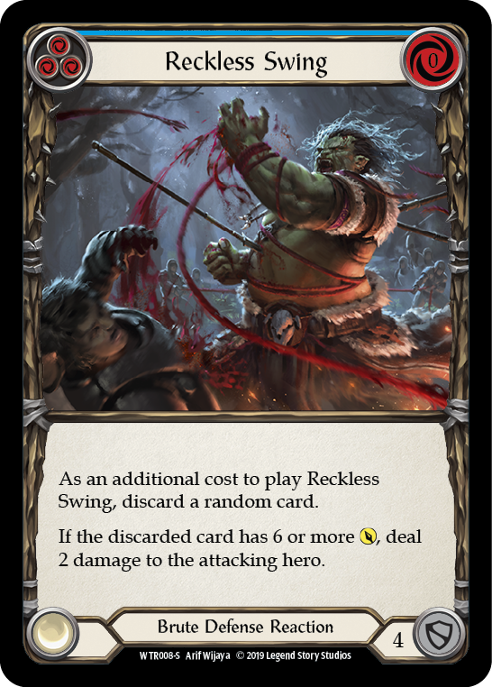 Image of the card for Reckless Swing (Blue)