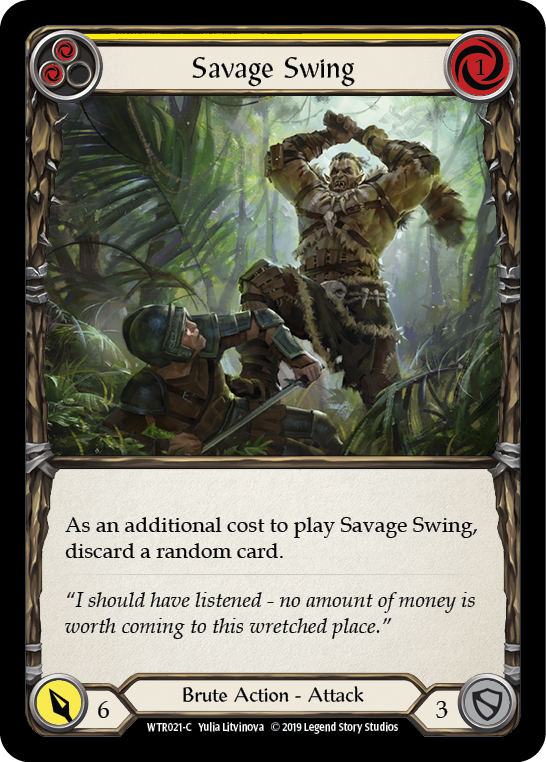 Card image of Savage Swing (Yellow)