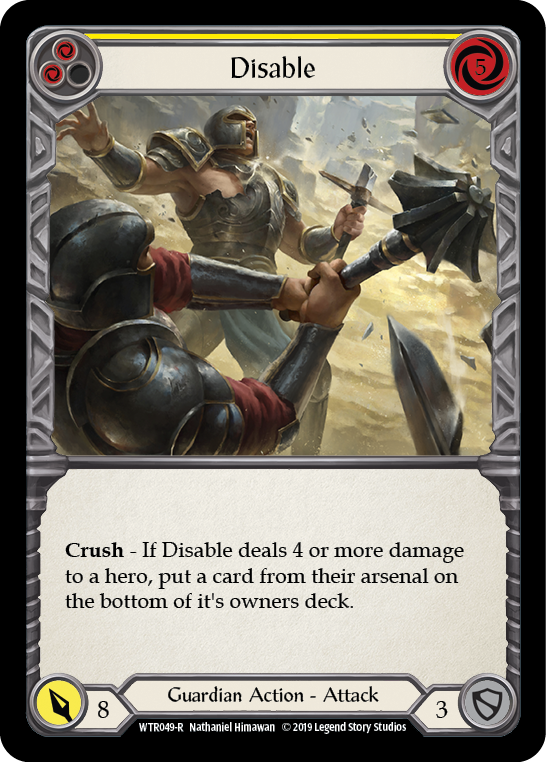 Image of the card for Disable (Yellow)