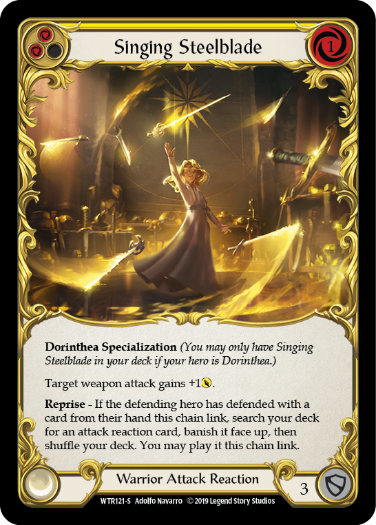 Image of the card for Singing Steelblade (Yellow)