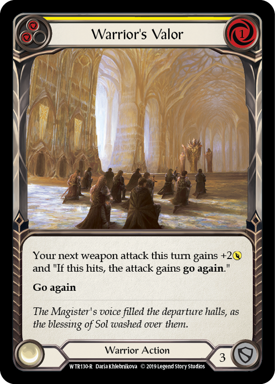 Image of the card for Warrior's Valor (Yellow)