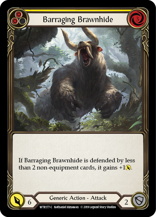 Image of the card for Barraging Brawnhide (Yellow)