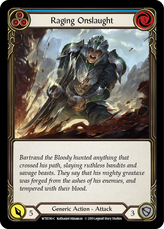 Card image of Raging Onslaught (Blue)