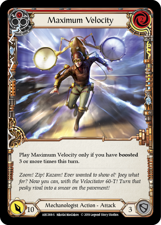 Image of the card for Maximum Velocity (Red)