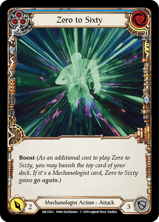 Image of the card for Zero to Sixty (Blue)