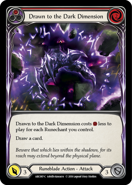 Card image of Drawn to the Dark Dimension (Red)