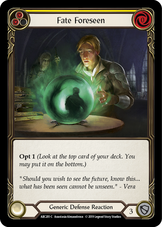 Image of the card for Fate Foreseen (Yellow)