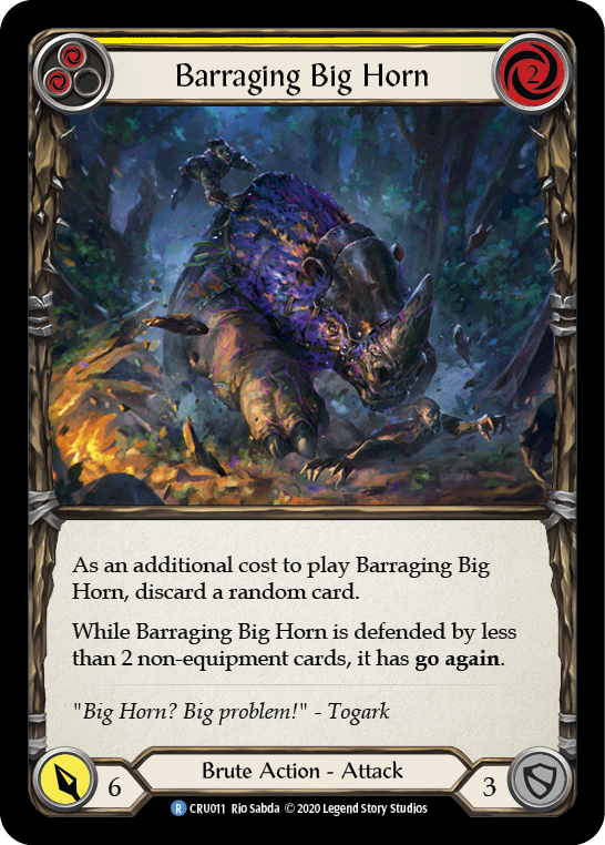 Image of the card for Barraging Big Horn (Yellow)