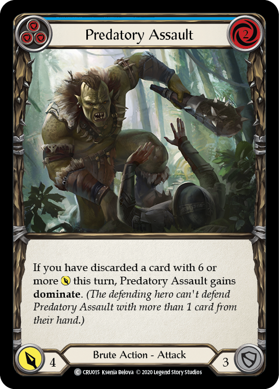 Image of the card for Predatory Assault (Blue)