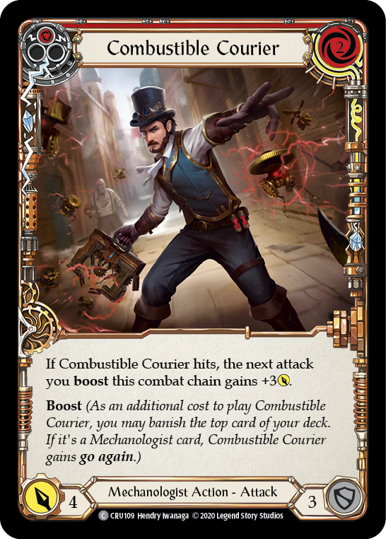 Card image of Combustible Courier (Red)