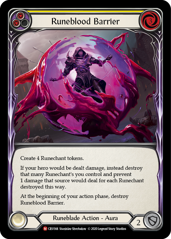 Card image of Runeblood Barrier (Yellow)