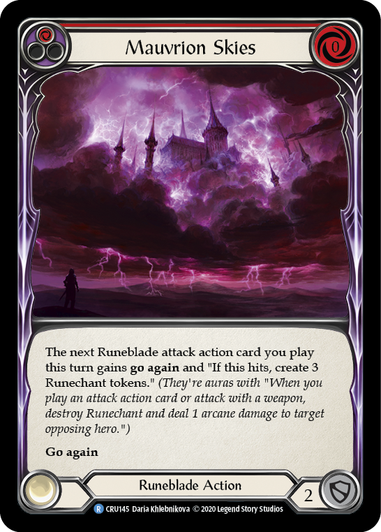 Image of the card for Mauvrion Skies (Red)