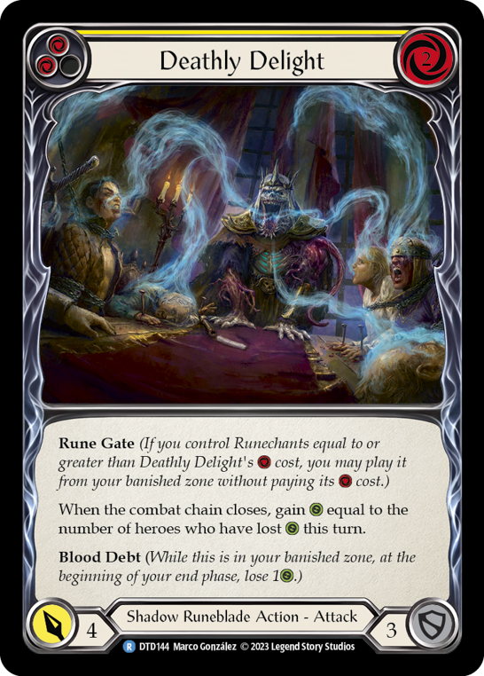 Image of the card for Deathly Delight (Yellow)