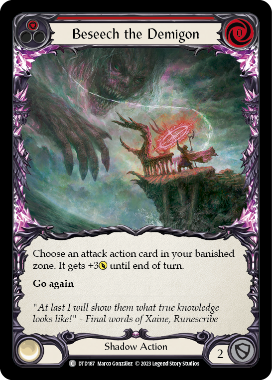 Image of the card for Beseech the Demigon (Red)