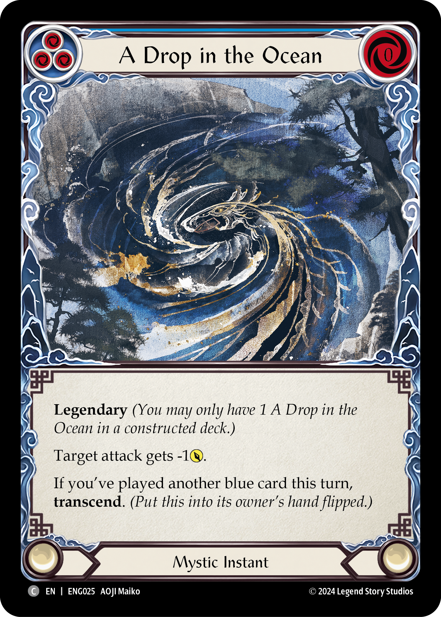 Image of the card for A Drop in the Ocean (Blue)