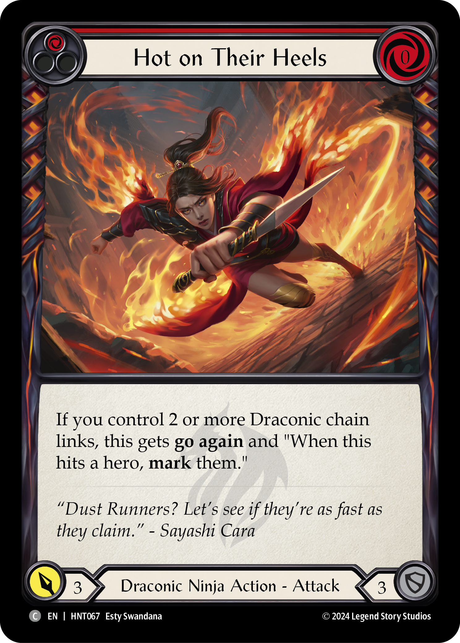 Card image of Hot on Their Heels (Red)