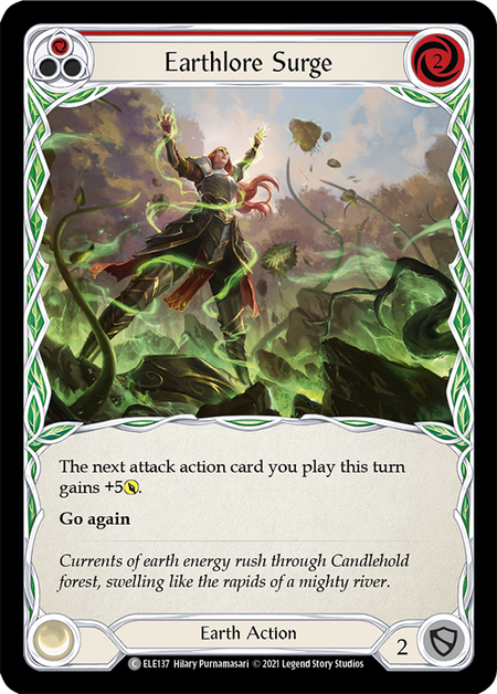 Image of the card for Earthlore Surge (Red)