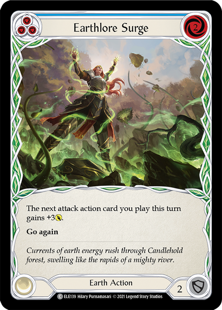 Image of the card for Earthlore Surge (Blue)