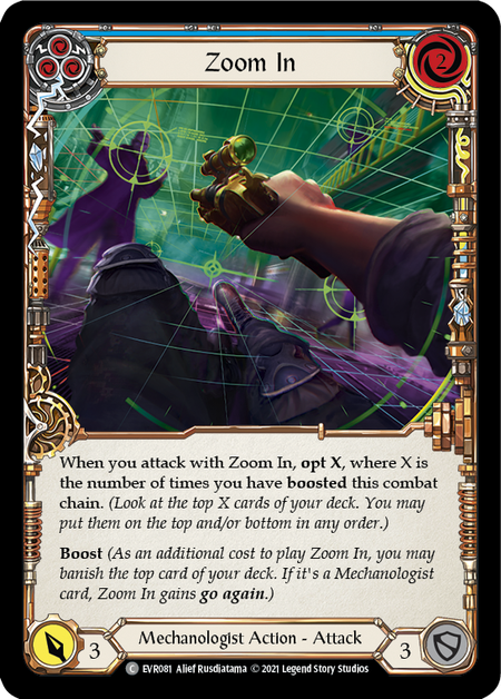 Image of the card for Zoom In (Blue)