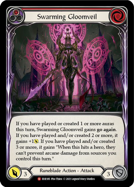 Image of the card for Swarming Gloomveil (Red)