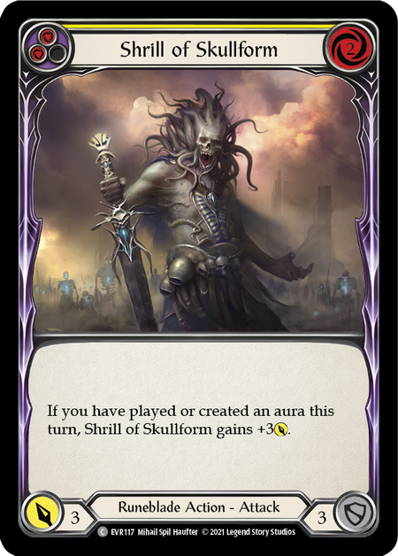 Image of the card for Shrill of Skullform (Yellow)