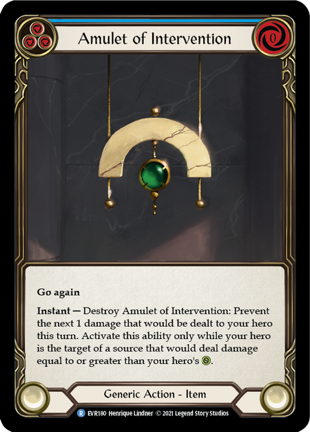 Image of the card for Amulet of Intervention (Blue)