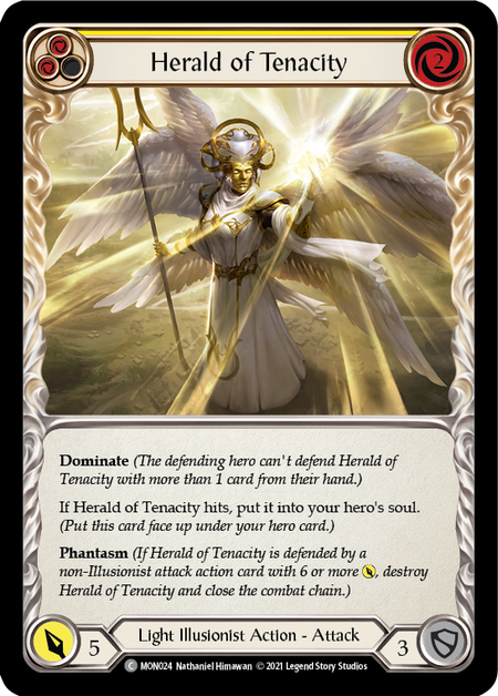 Image of the card for Herald of Tenacity (Yellow)