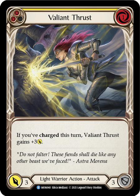 Card image of Valiant Thrust (Yellow)