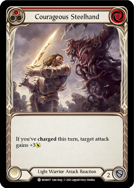 Card image of Courageous Steelhand (Red)