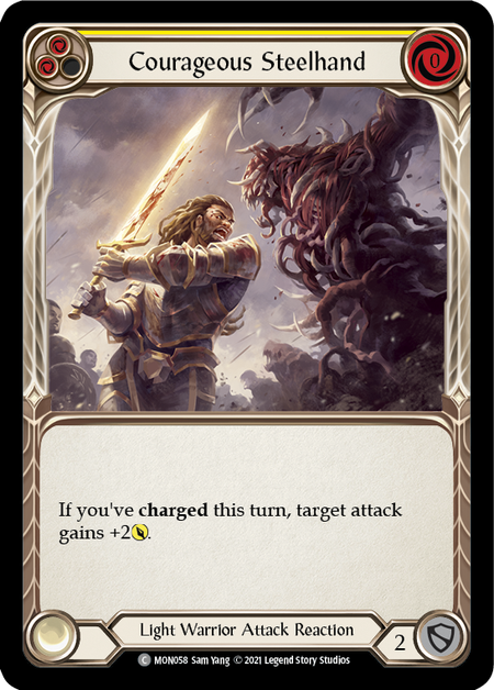 Card image of Courageous Steelhand (Yellow)