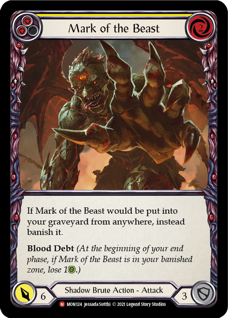 Image of the card for Mark of the Beast (Yellow)