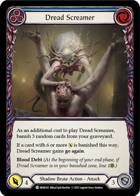 Image of the card for Dread Screamer (Blue)