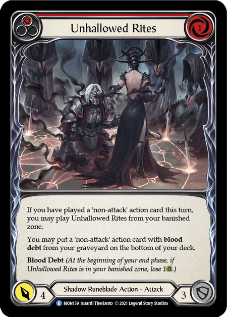 Image of the card for Unhallowed Rites (Red)