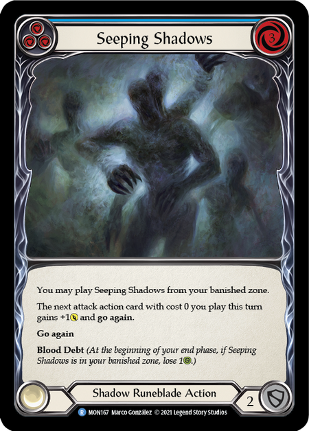 Card image of Seeping Shadows (Blue)