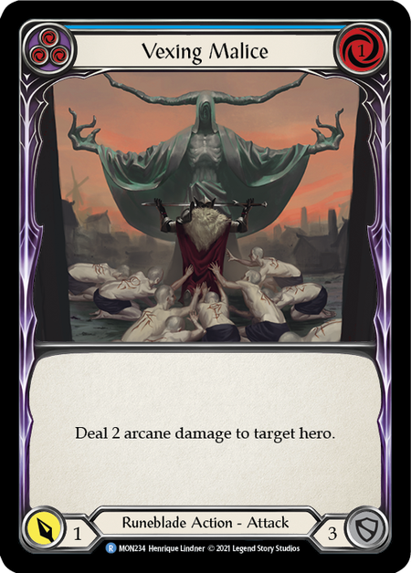 Image of the card for Vexing Malice (Blue)