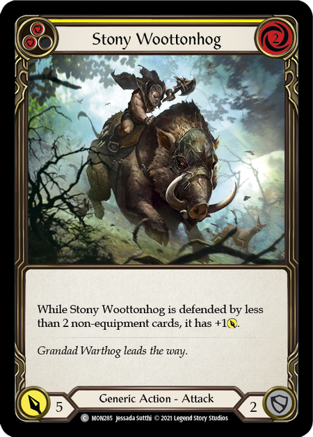 Image of the card for Stony Woottonhog (Yellow)