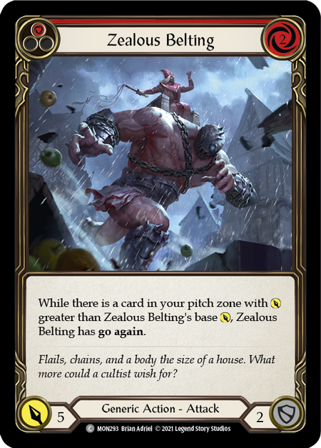 Image of the card for Zealous Belting (Red)