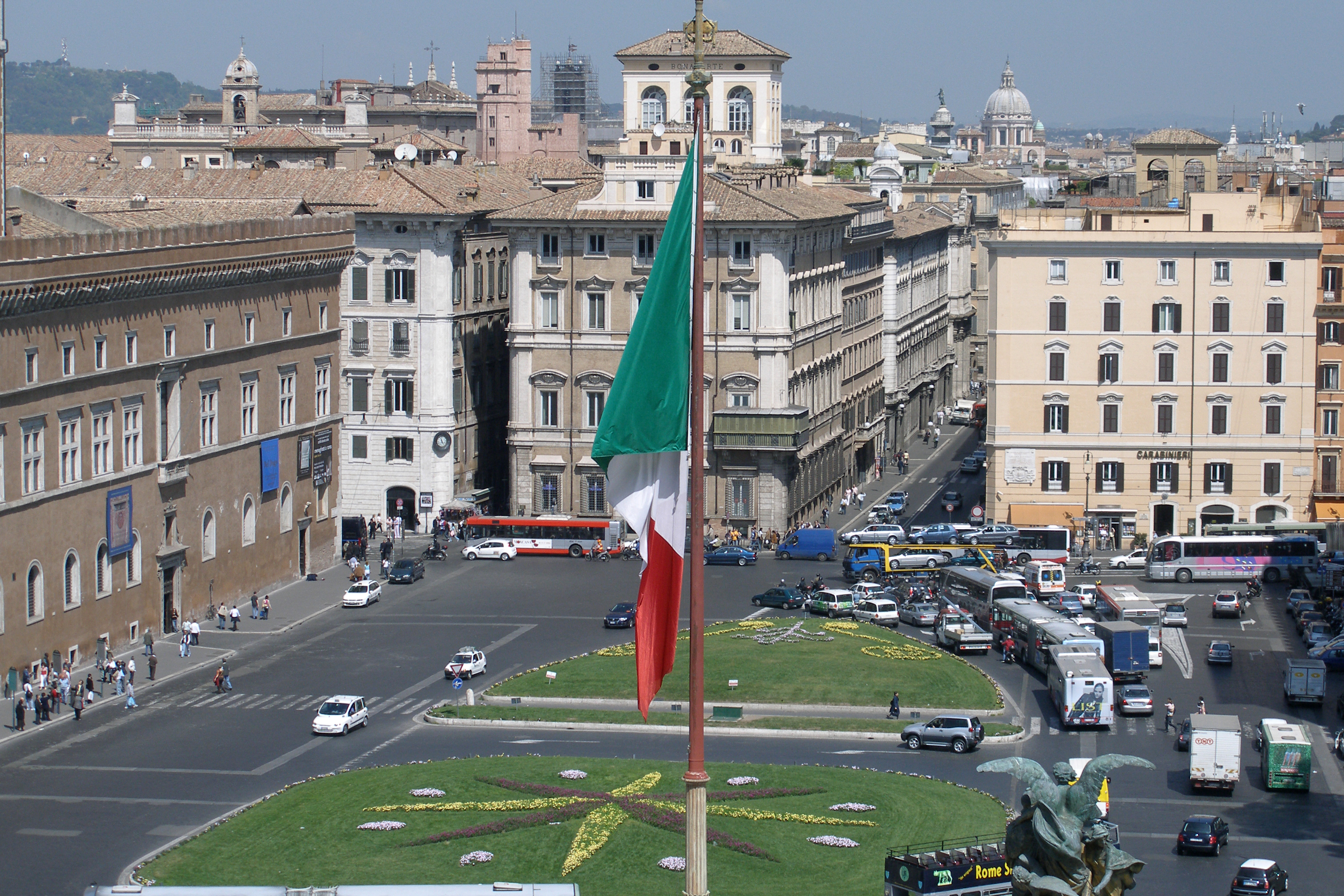 Rome, Italy. The Piazza Venezia is a piazza in central Rome.